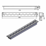 Wkład na bioetanol Fala 1000x120 inox Kami - obrazek 5