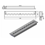Wkład na bioetanol Fala 1100x200 inox Kami - obrazek 2