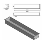 Wkład na bioetanol Fala 1100x200 inox Kami - obrazek 3