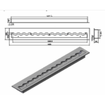 Wkład na bioetanol Fala 1400x200 inox Kami - obrazek 3