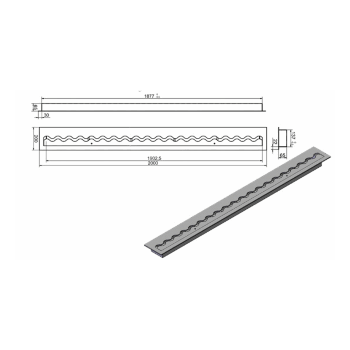 Wkład na bioetanol Fala 2000×200 czarny Kami
