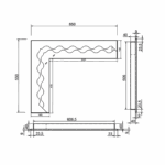 Wkład na bioetanol Fala Corner 650x550x140 czarny Kami - obrazek 4