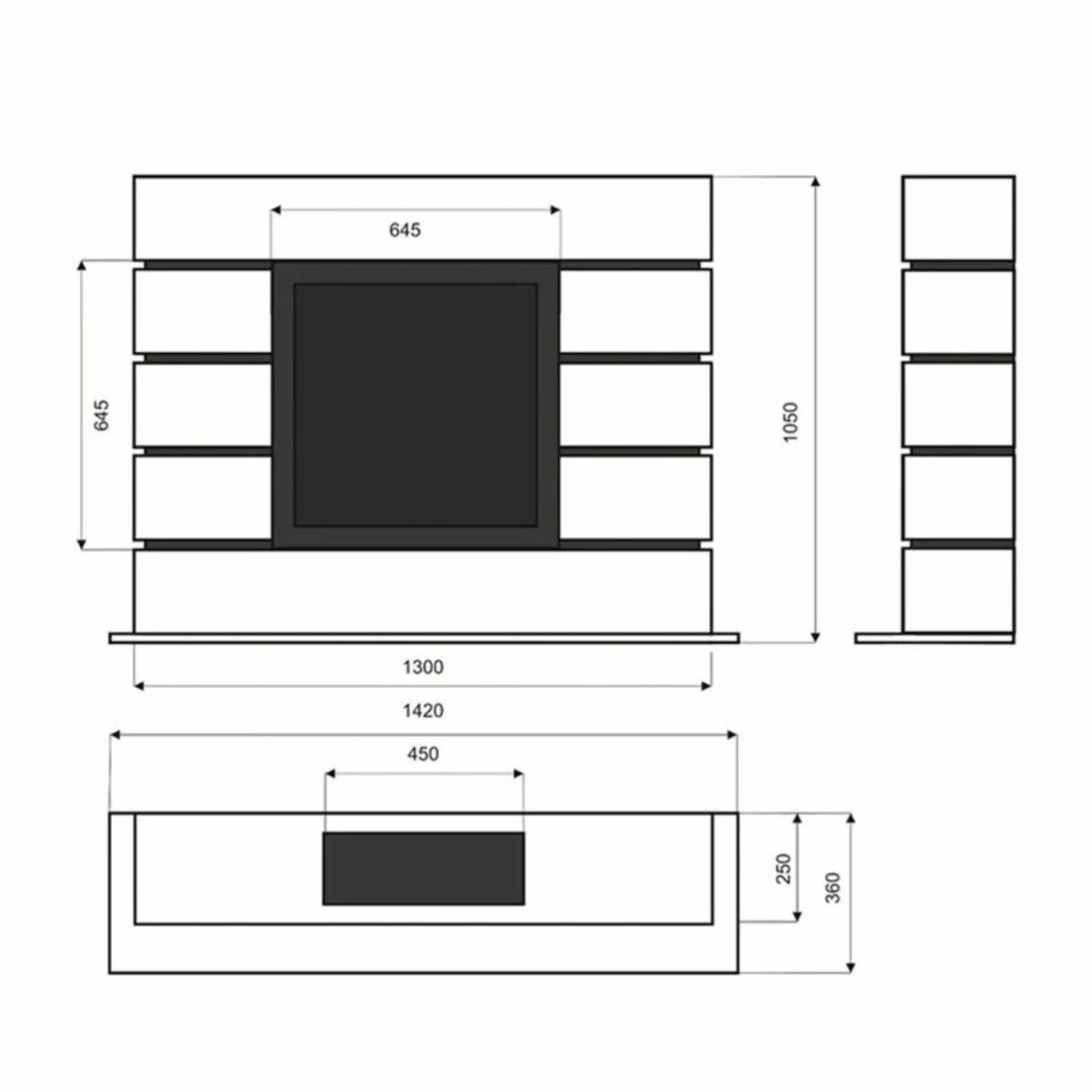 Biokominek wolnostojący Art Design 01 1300 Czarny Kami