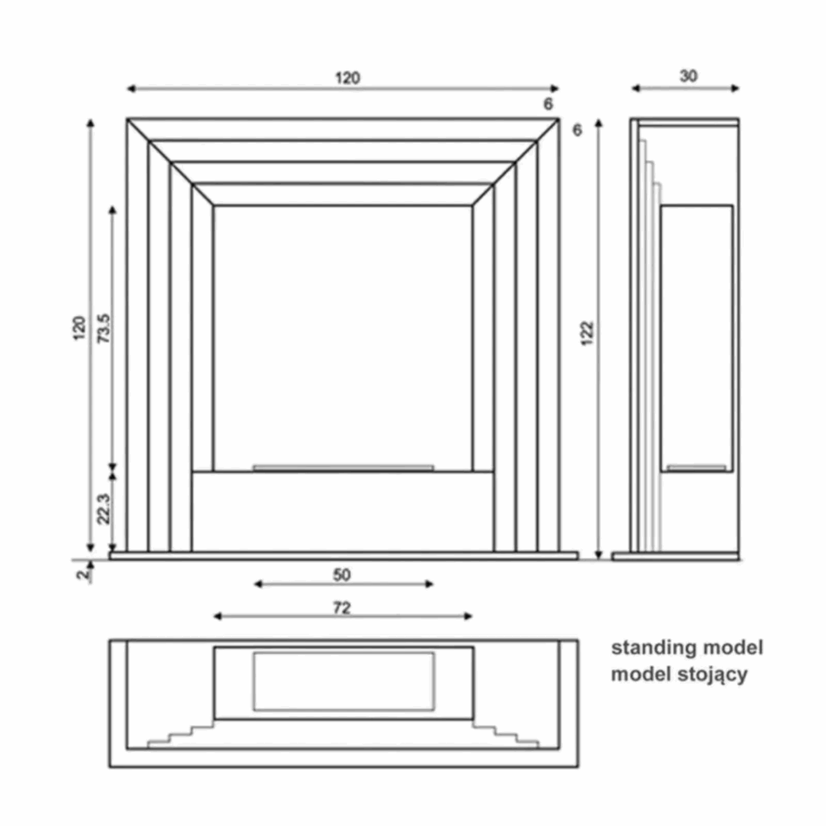 Biokominek wolnostojący Art Design 04 Kami