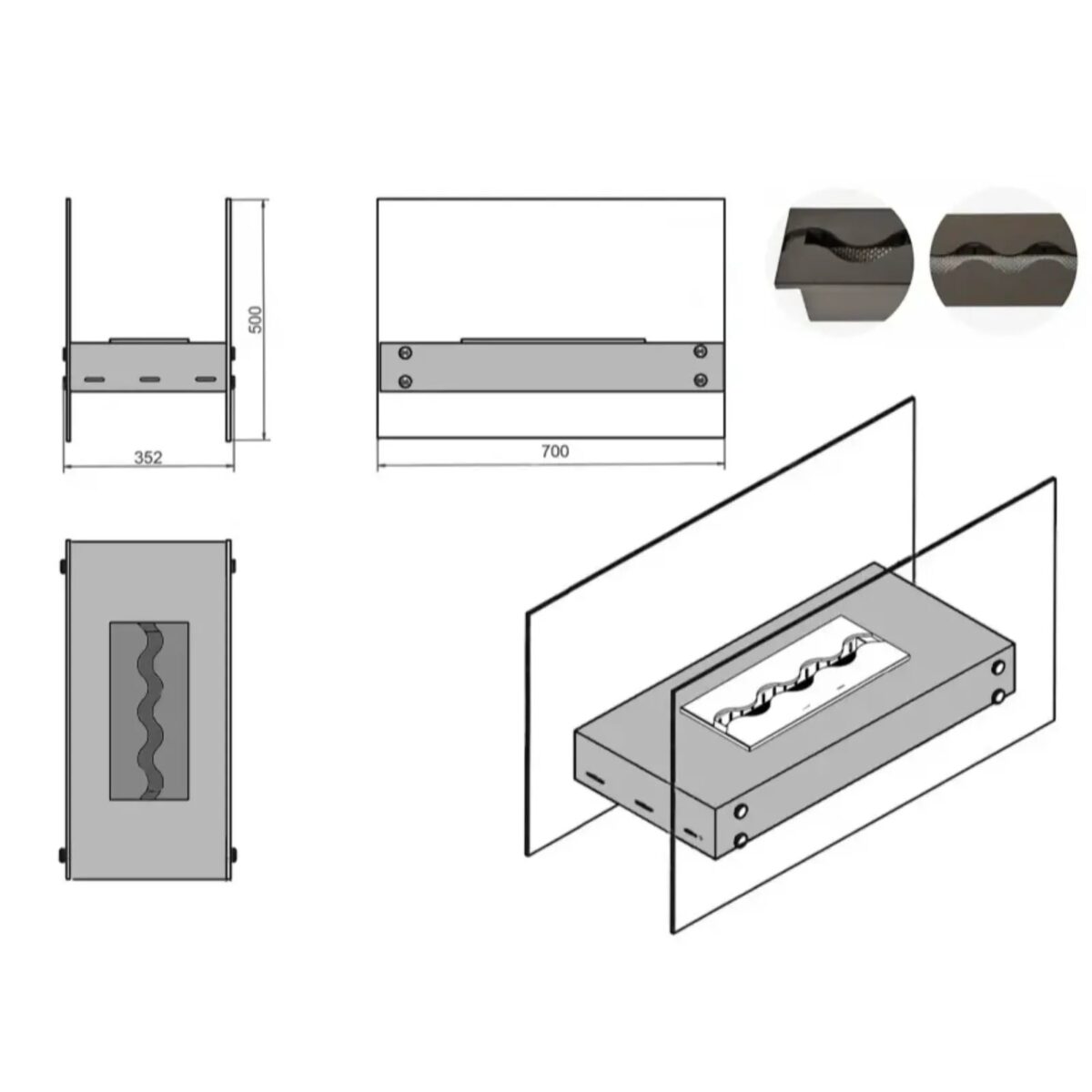 Biokominek wolnostojący Gede 70 Kami
