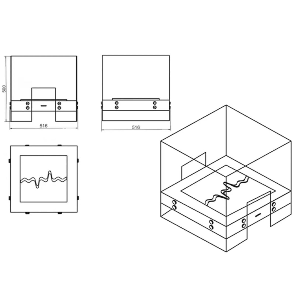 Biokominek wolnostojący Tanaga 4 Kami