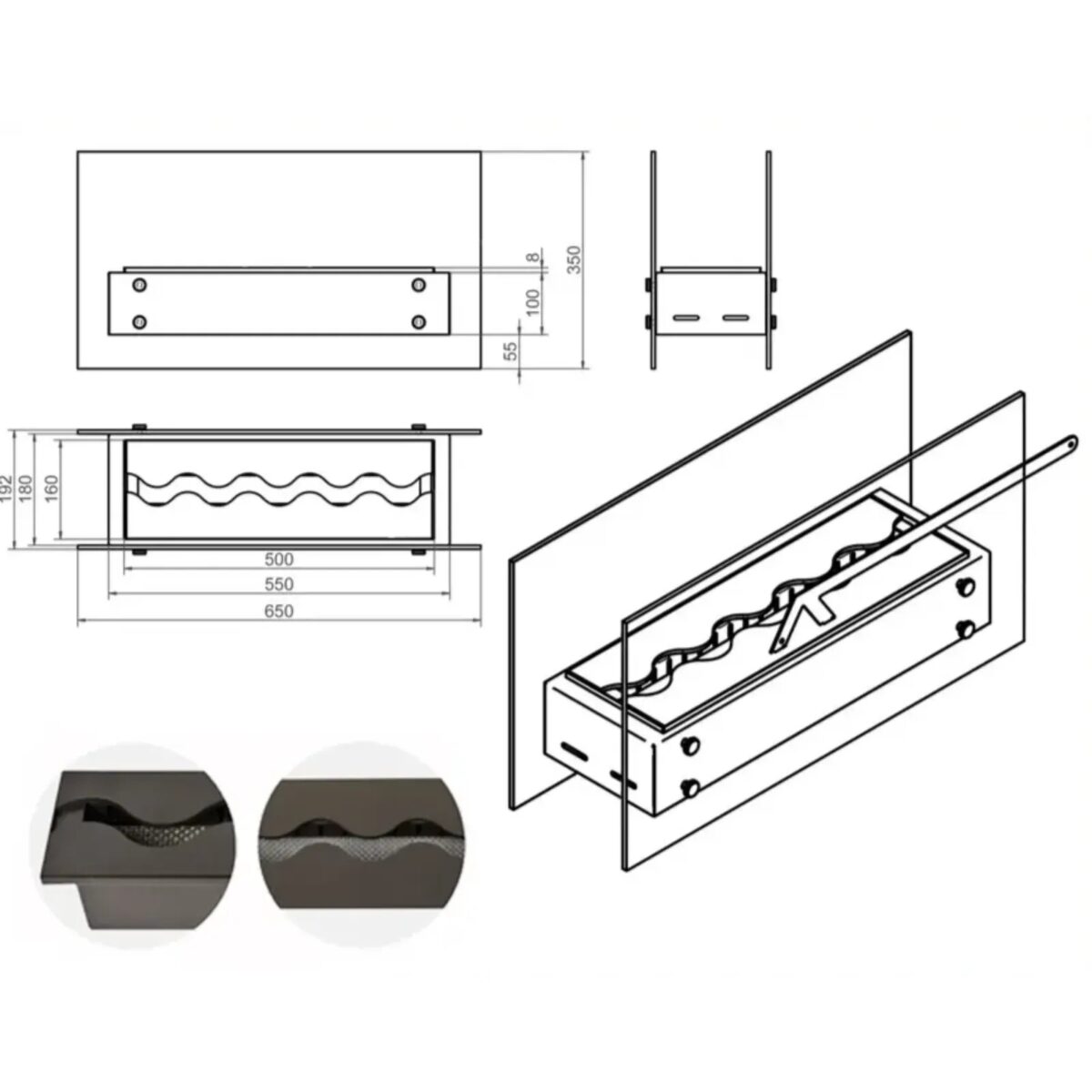 Biokominek wolnostojący Colima Kami