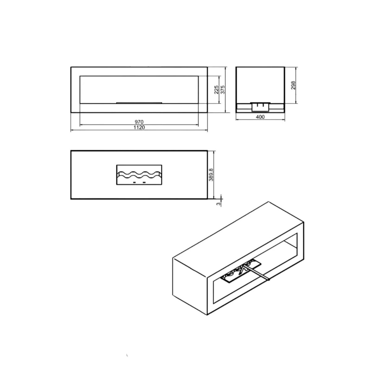 Biokominek wolnostojący Dukono Kami