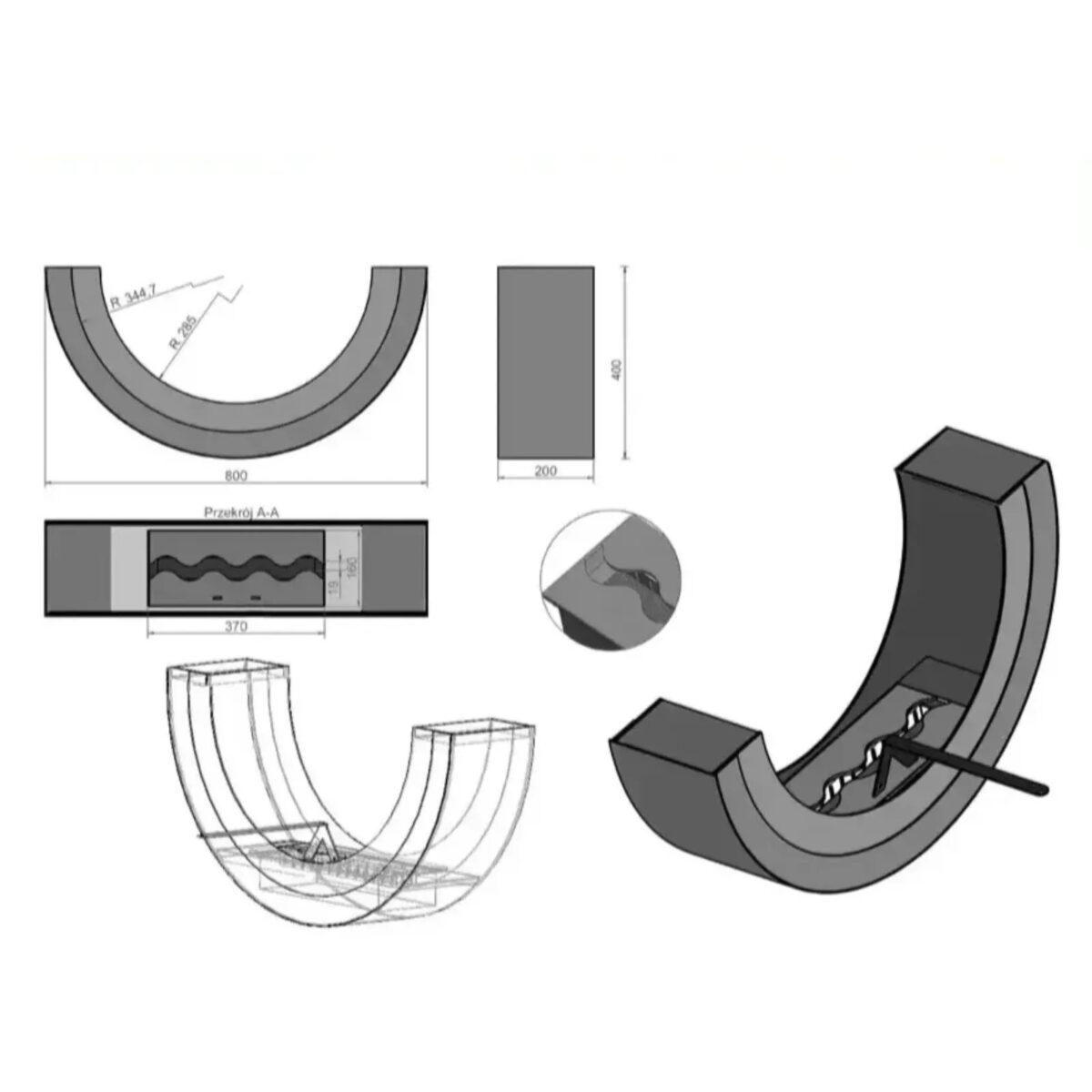 Biokominek wolnostojący Erta 80 1/2 Kami