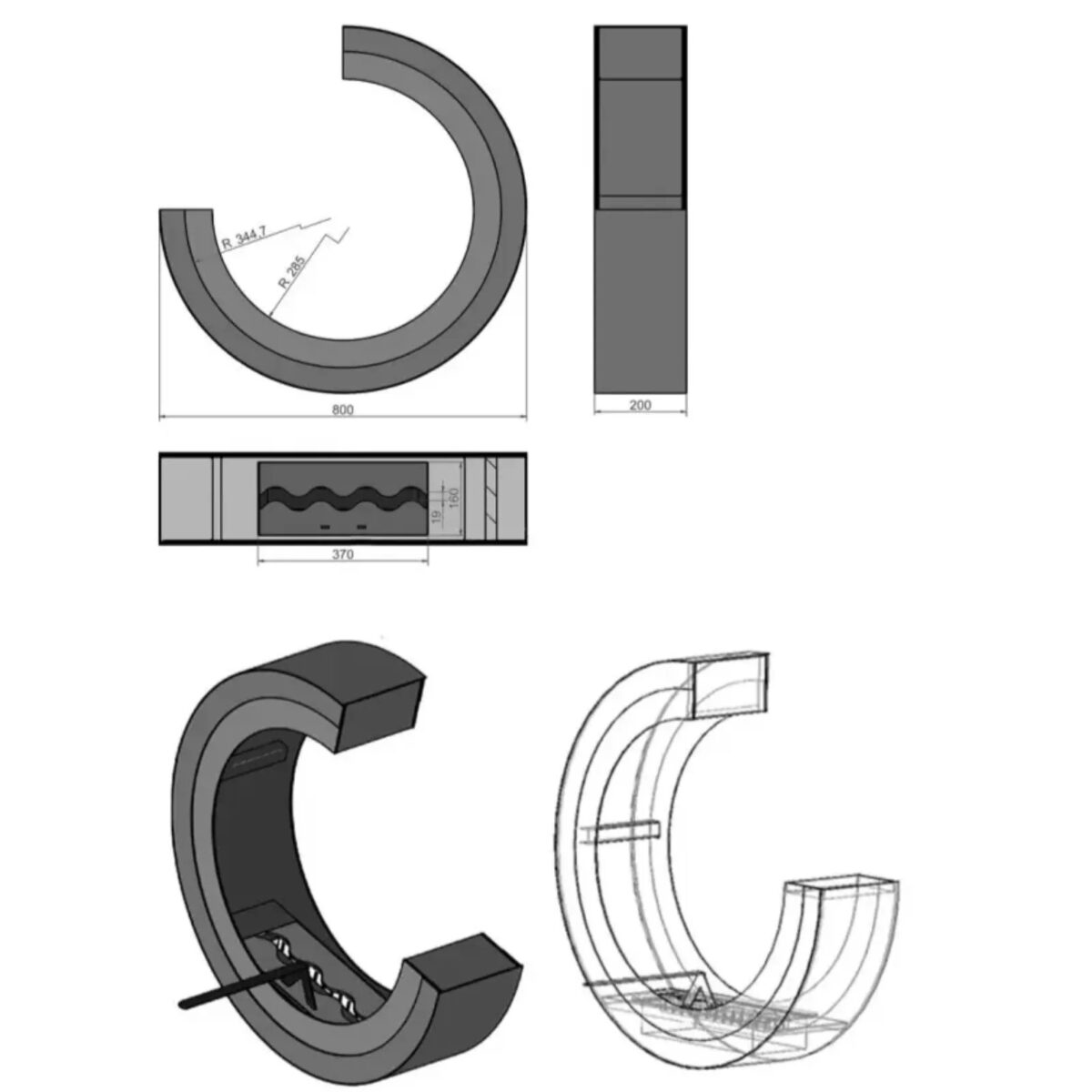 Biokominek wolnostojący Erta 80 3/4 Kami