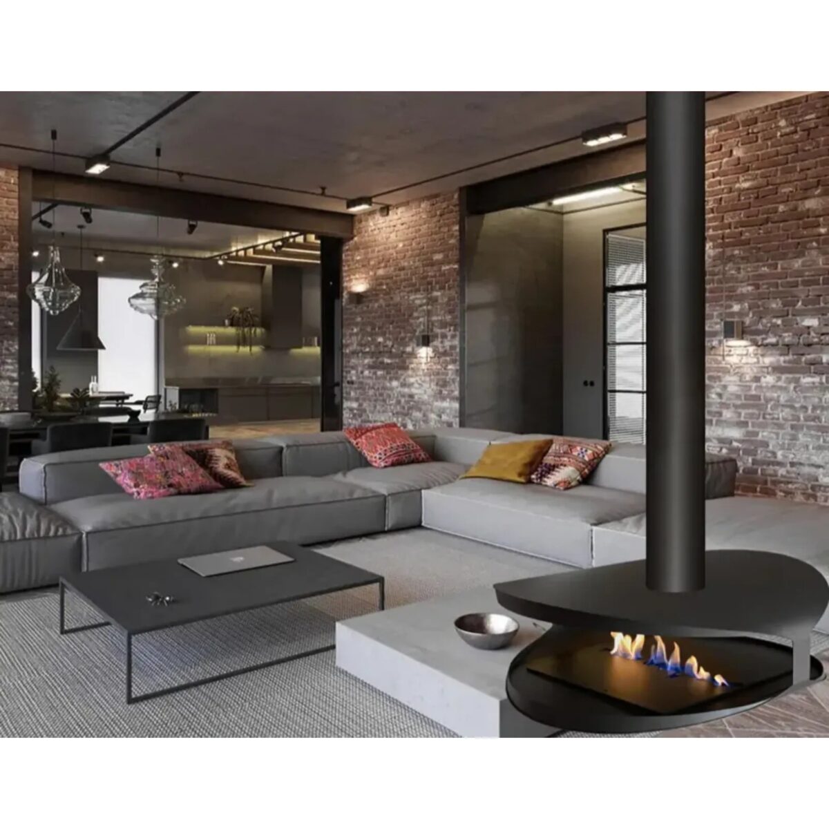 Biokominek wiszący Hualalai Round Tube Kami