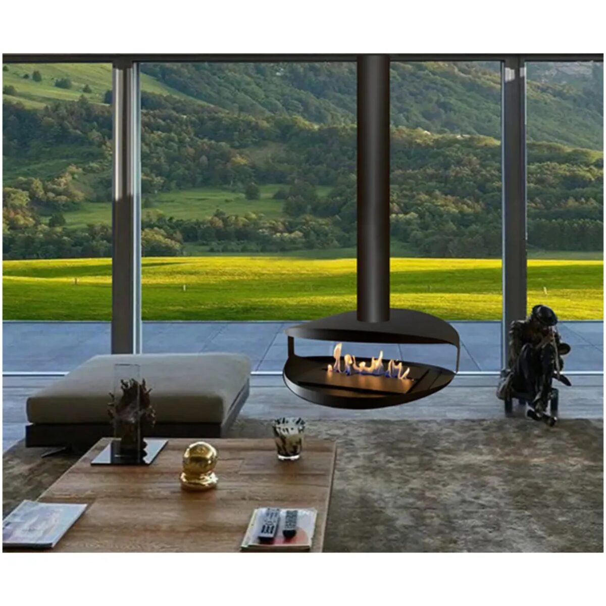 Biokominek wiszący Hualalai Round Tube Kami