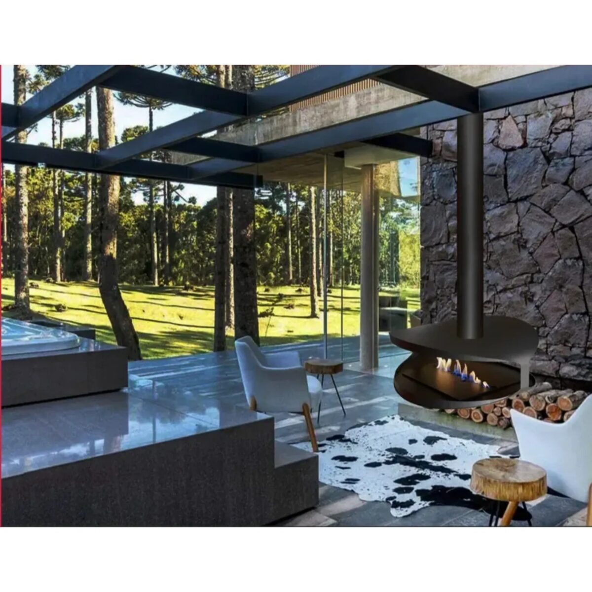 Biokominek wiszący Hualalai Round Tube Kami