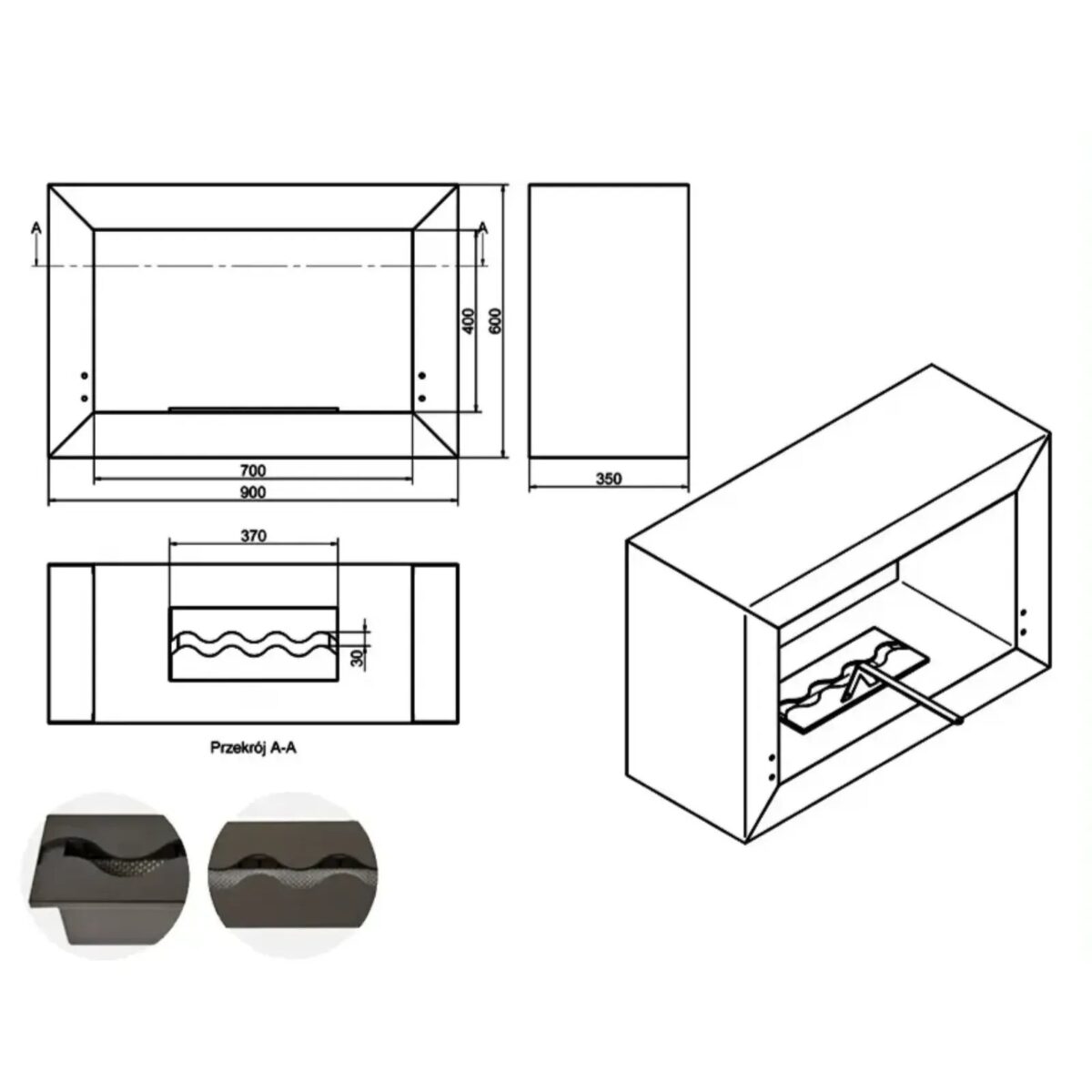 Biokominek wolnostojący Katami Kami