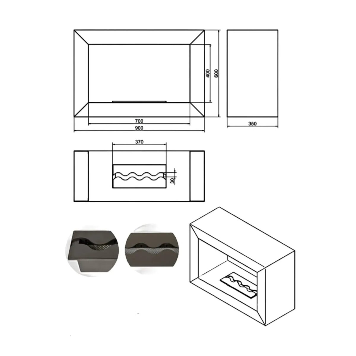 Biokominek wolnostojący Katami Rust Kami