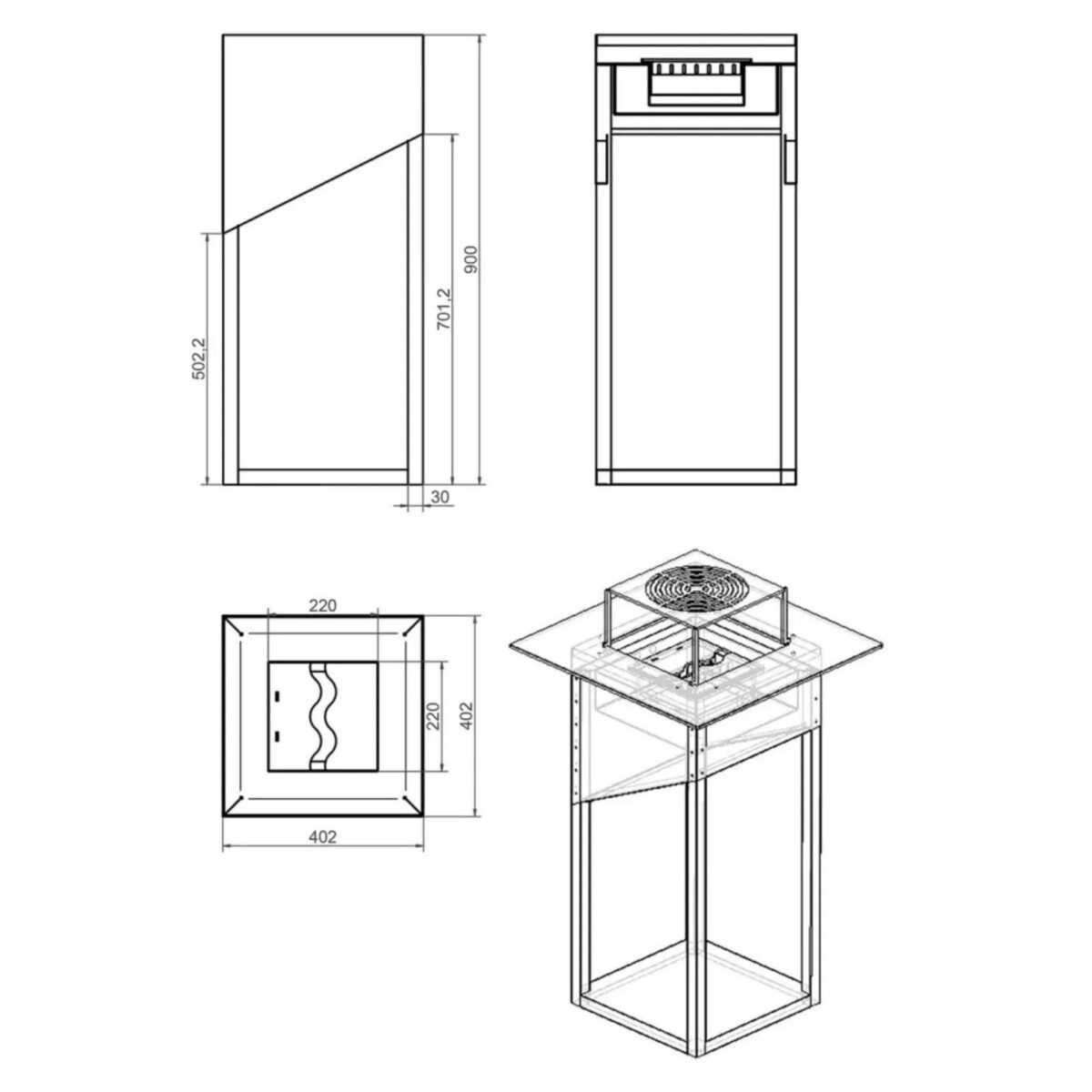 Biokominek wolnostojący Pacaya Kami