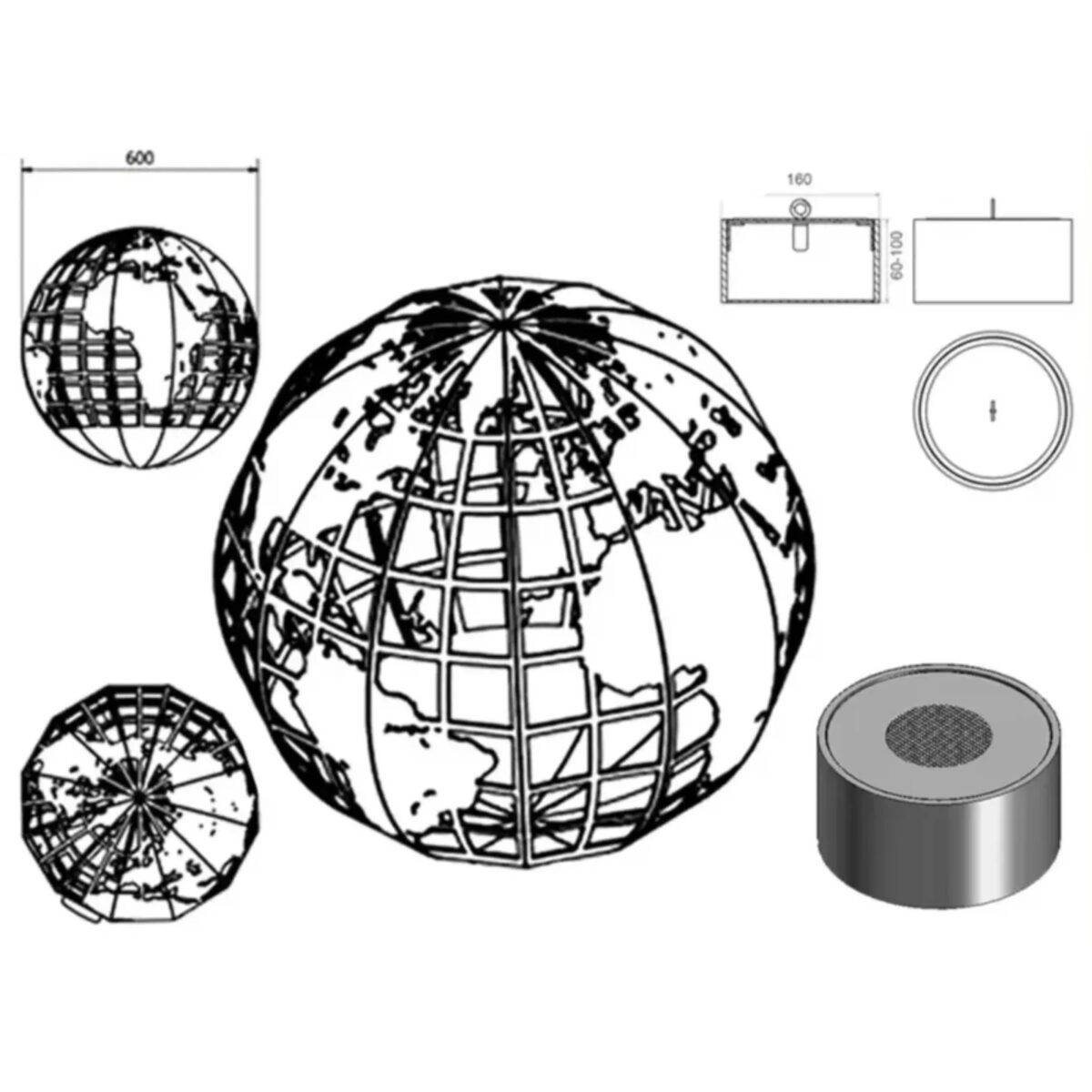Biokominek wolnostojący Burning Earth Kami