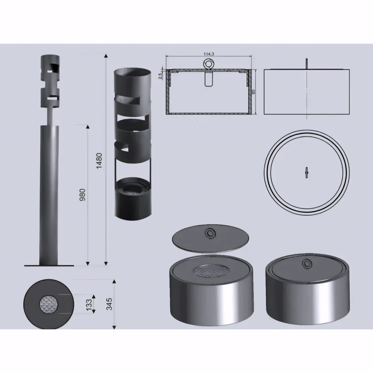 Biokominek wolnostojący Cotopaxi Kami