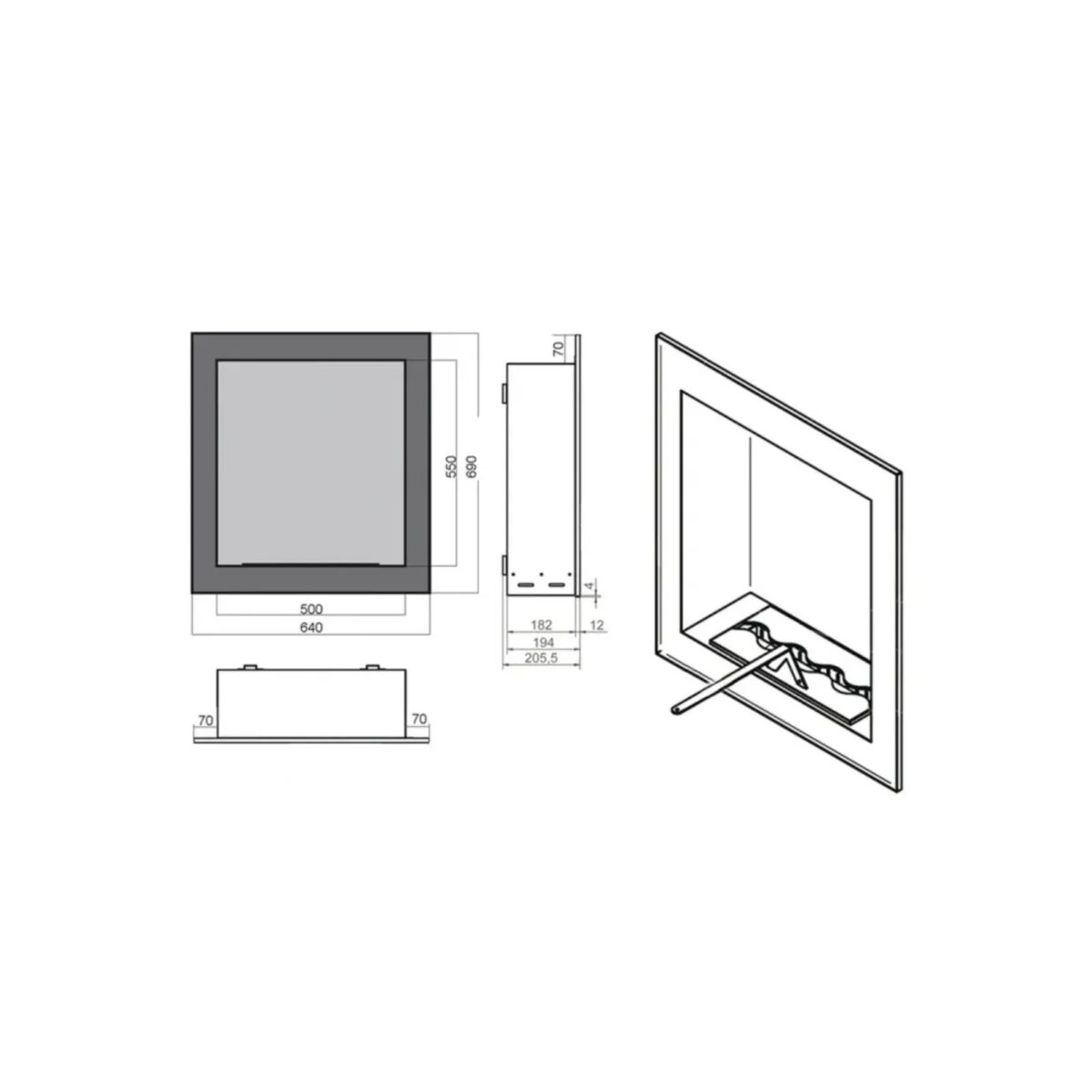 Biokominek do zabudowy Hierro Kami