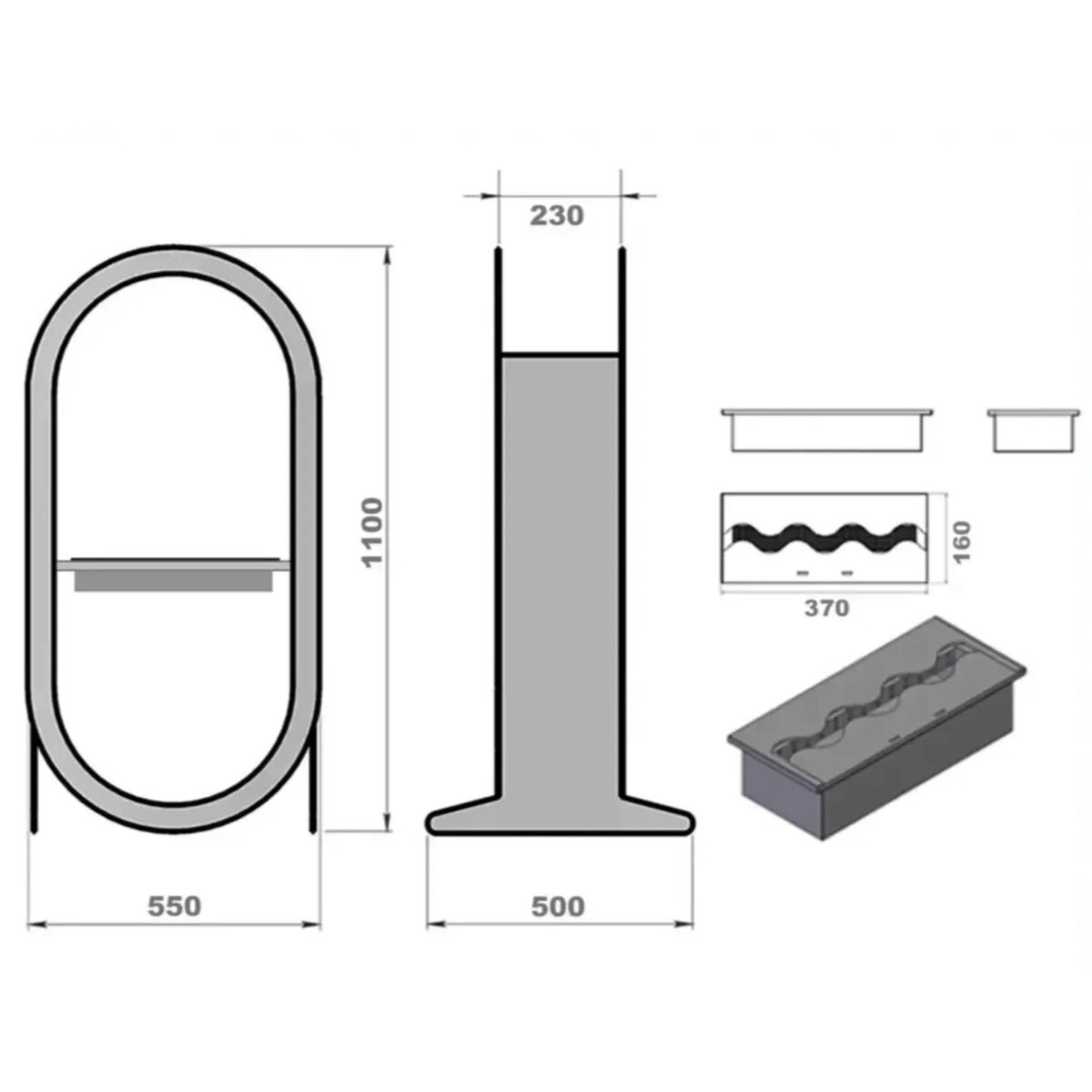 Biokominek wolnostojący Irazu Kami