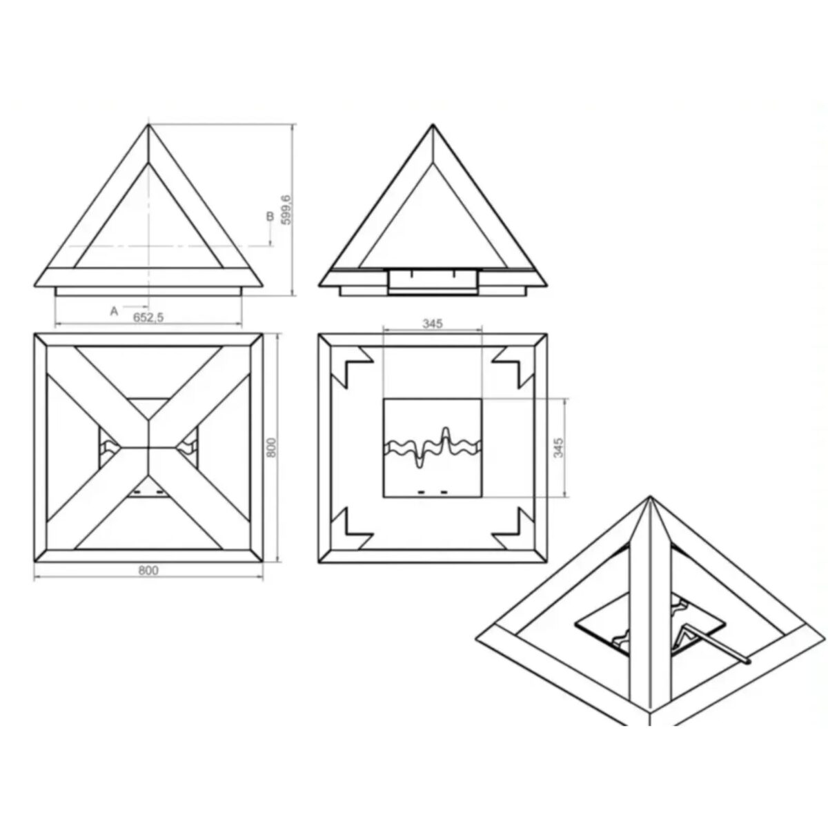 Biokominek wolnostojący Tiatia 800 Kami