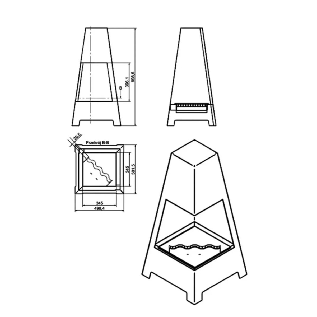 Biokominek wolnostojący Veer Kami