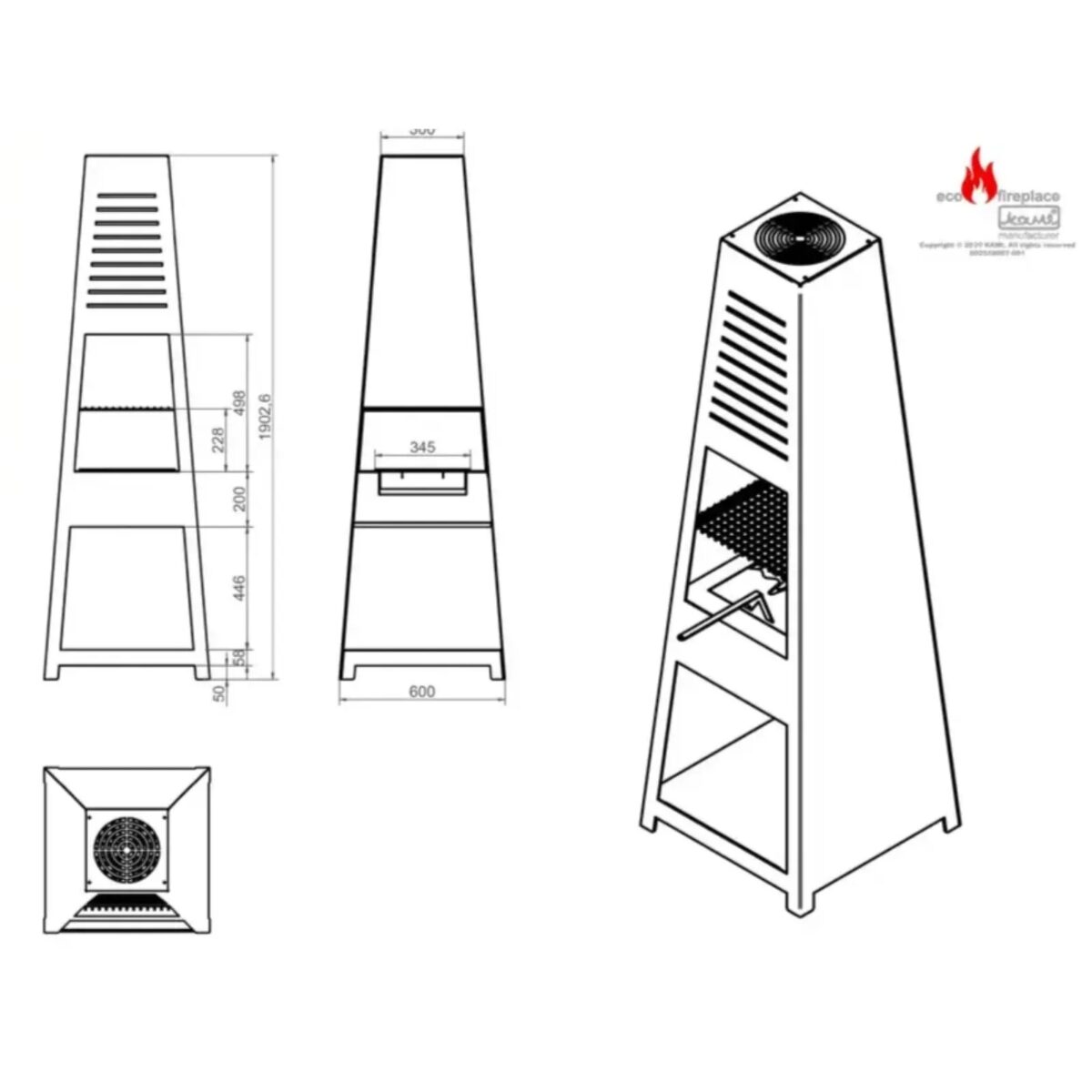 Biokominek wolnostojący Veer Big Plus Kami