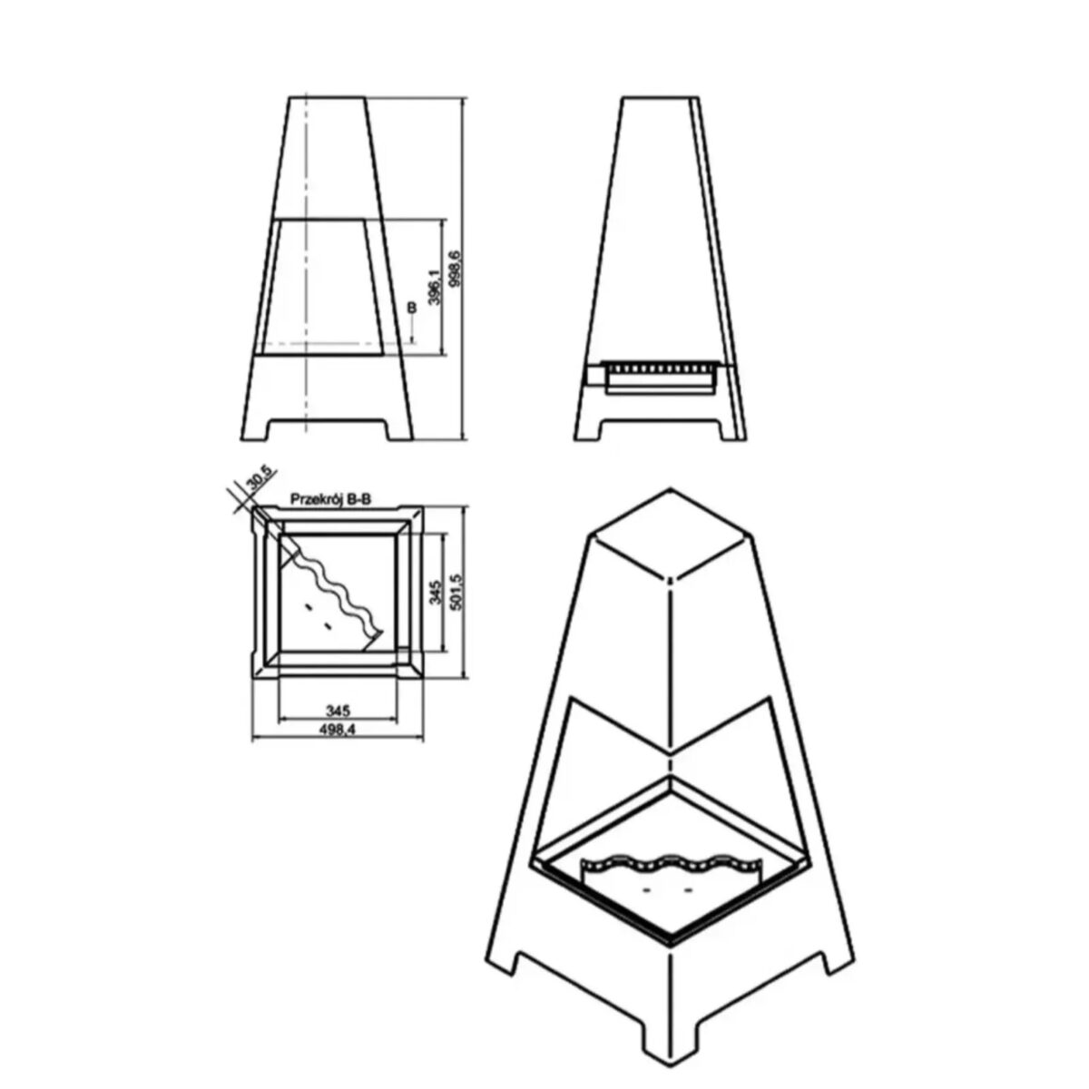 Biokominek wolnostojący Veer Rast Kami