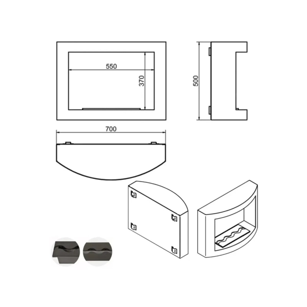 Biokominek do zabudowy Victory Kami