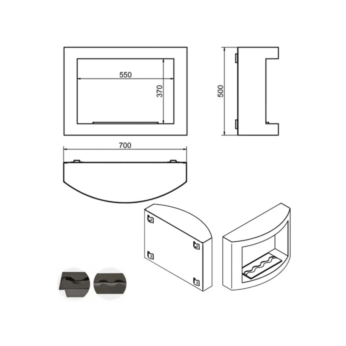 Biokominek do zabudowy Victory Mirror Kami